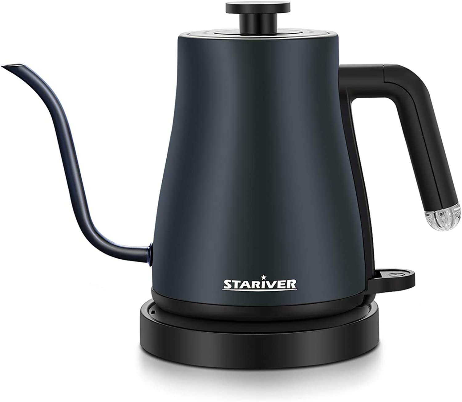 Stariver Electric Kettle Gooseneck Kettle， 1.2L Water Kettle， BPA-Free， Pour Over Tea Pot Stainless Steel for Coffee and Tea with Fast Heating， Auto-Shut Off and Boil-Dry Protection Tech， Dark Blue