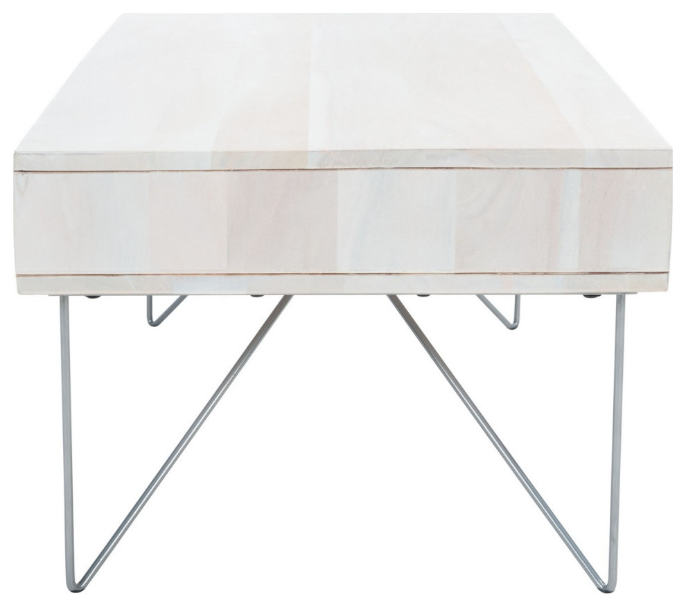 Lester Coffee Table Whitewash/ Silver   Modern   Coffee Tables   by Virgil Stanis Design  Houzz