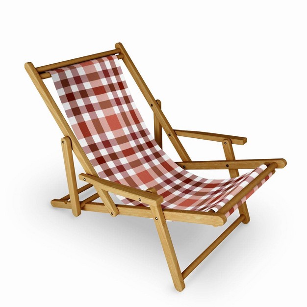 Lisa Argyropoulos Harvest Plaid Terracotta Sling Chair Deny Designs