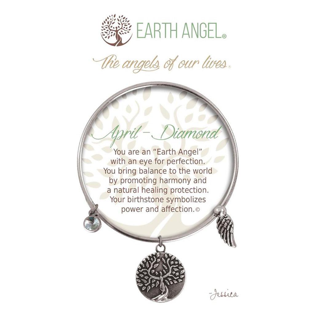 Earth Angel  April - Diamond Bracelet in Silver