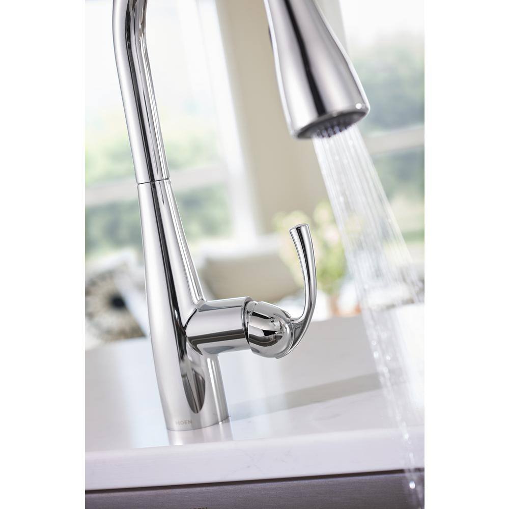 MOEN Essie Single-Handle Pull-Down Sprayer Kitchen Faucet with Reflex and Power Clean in Chrome 87014