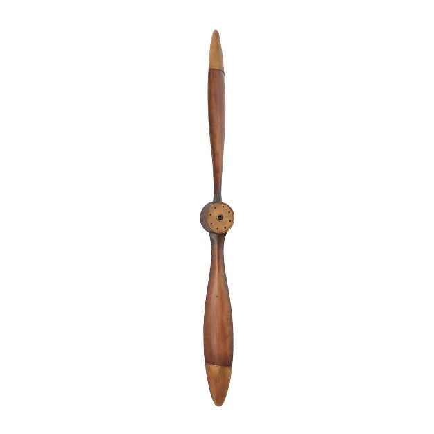 Metal Airplane Propeller 2 Blade Wall Decor With Aviation Detailing Brown Olivia amp May