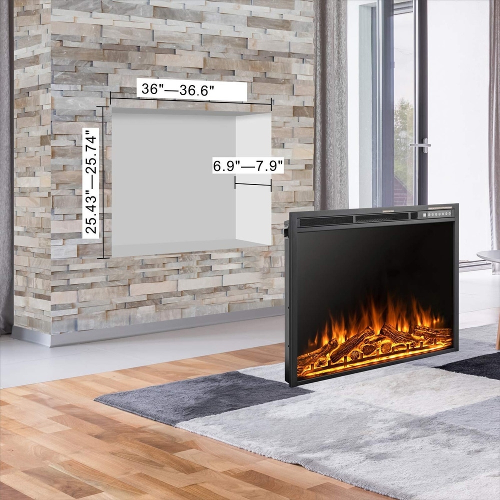 Electric 750W/1500W Infrared Fireplace with Timer and Remote Control