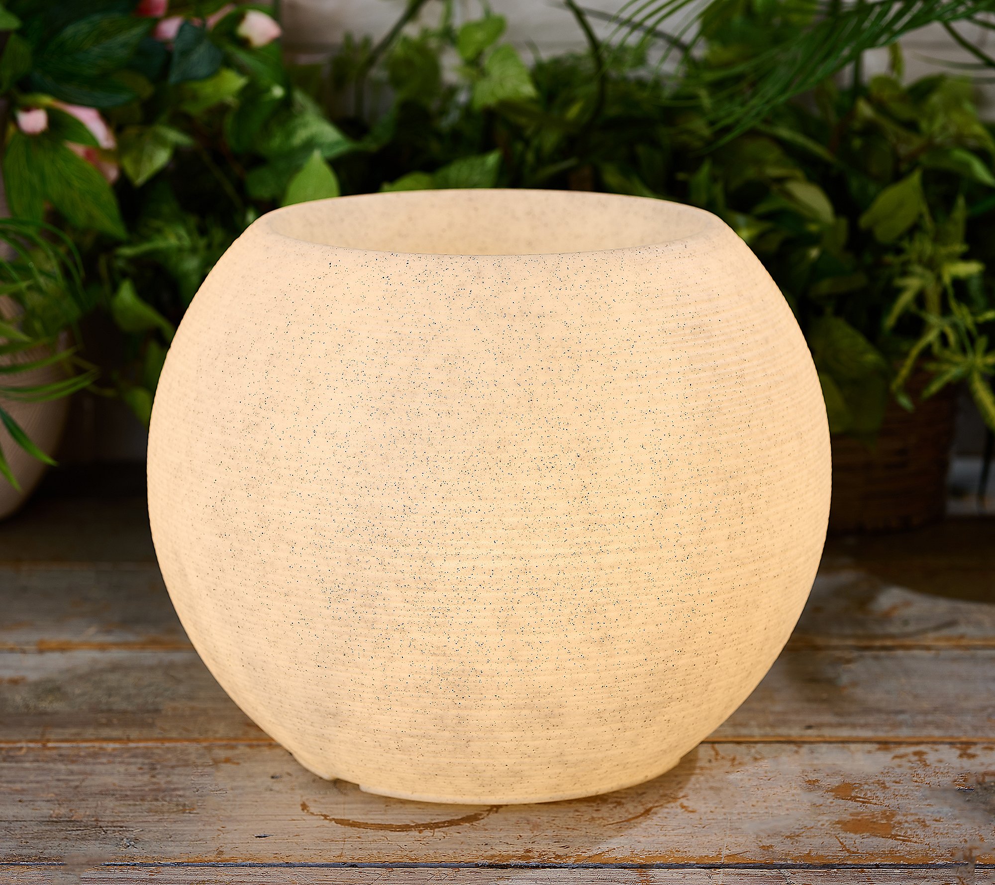 As Is Scott Living 15.7W x 12.4H Illuminated Large Planter