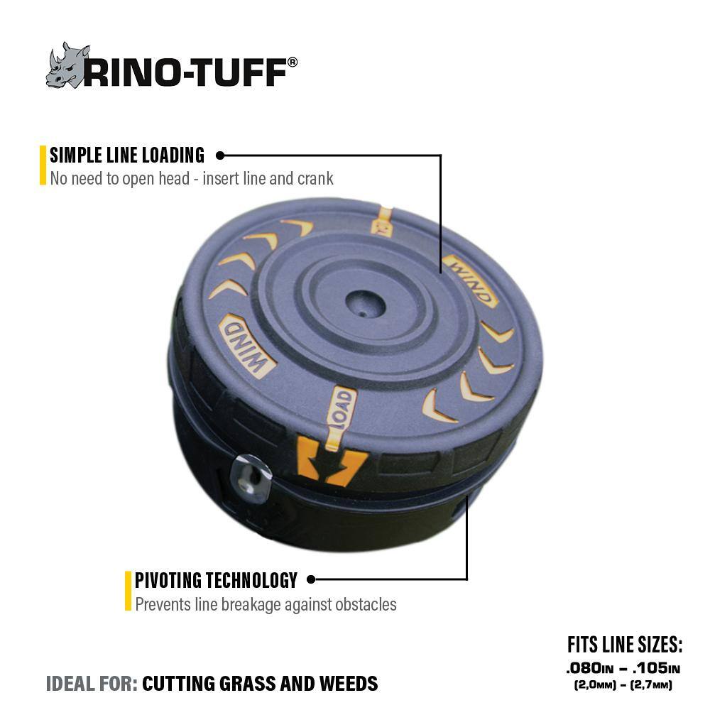 Rino-Tuff Universal Autowind Pro Replacement Bump Head for Straight Shaft Gas and Select Cordless String Grass TrimmerLawn Edger 17535