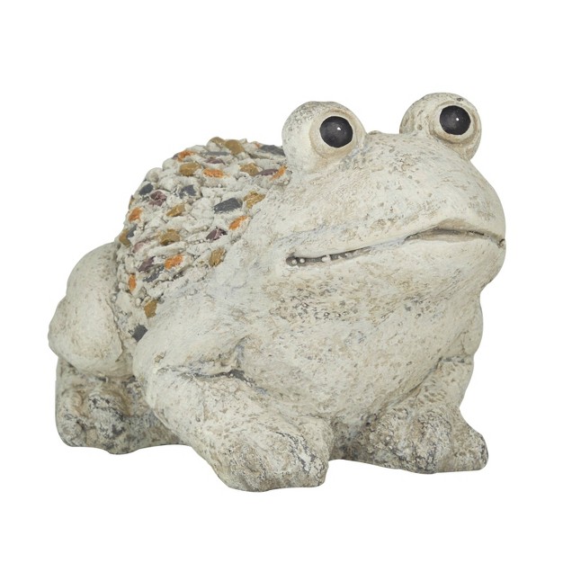 Fiberglass Farmhouse Frog Garden Sculpture Light Gray Olivia amp May