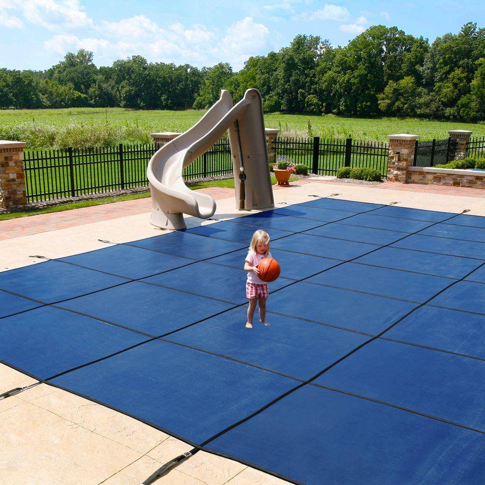 Blue Wave 15 ft. x 30 ft. Rectangular Blue In-Ground Safety Pool Cover BWS320B