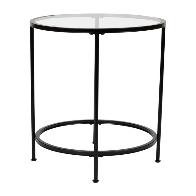 Merrick Lane End Table With Round Frame And Vertical Legs