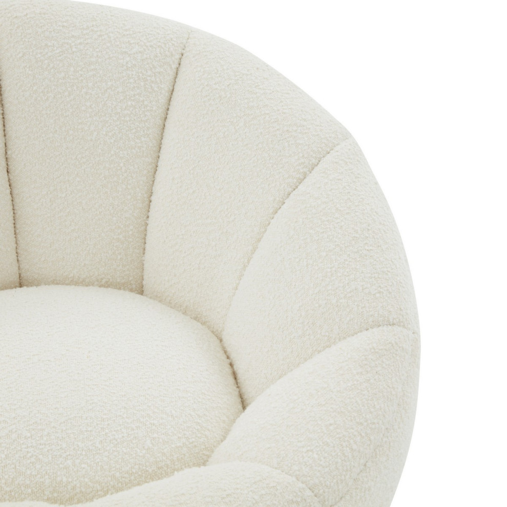 Safavieh Couture Evarose Boucle Swivel Chair Ivory   Contemporary   Armchairs And Accent Chairs   by Safavieh  Houzz