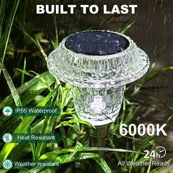 4pcs Garden Waterproof Outdoor Solar Lights for Yard,Landscape,Patio - Daylight 5000K - 6500K