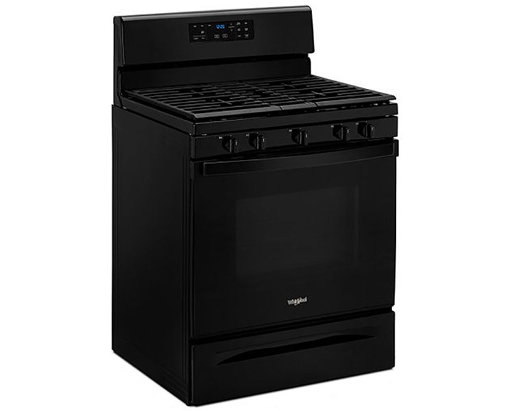 Whirlpool 5 Cu. Ft. Black Gas Range With Center Oval Burner