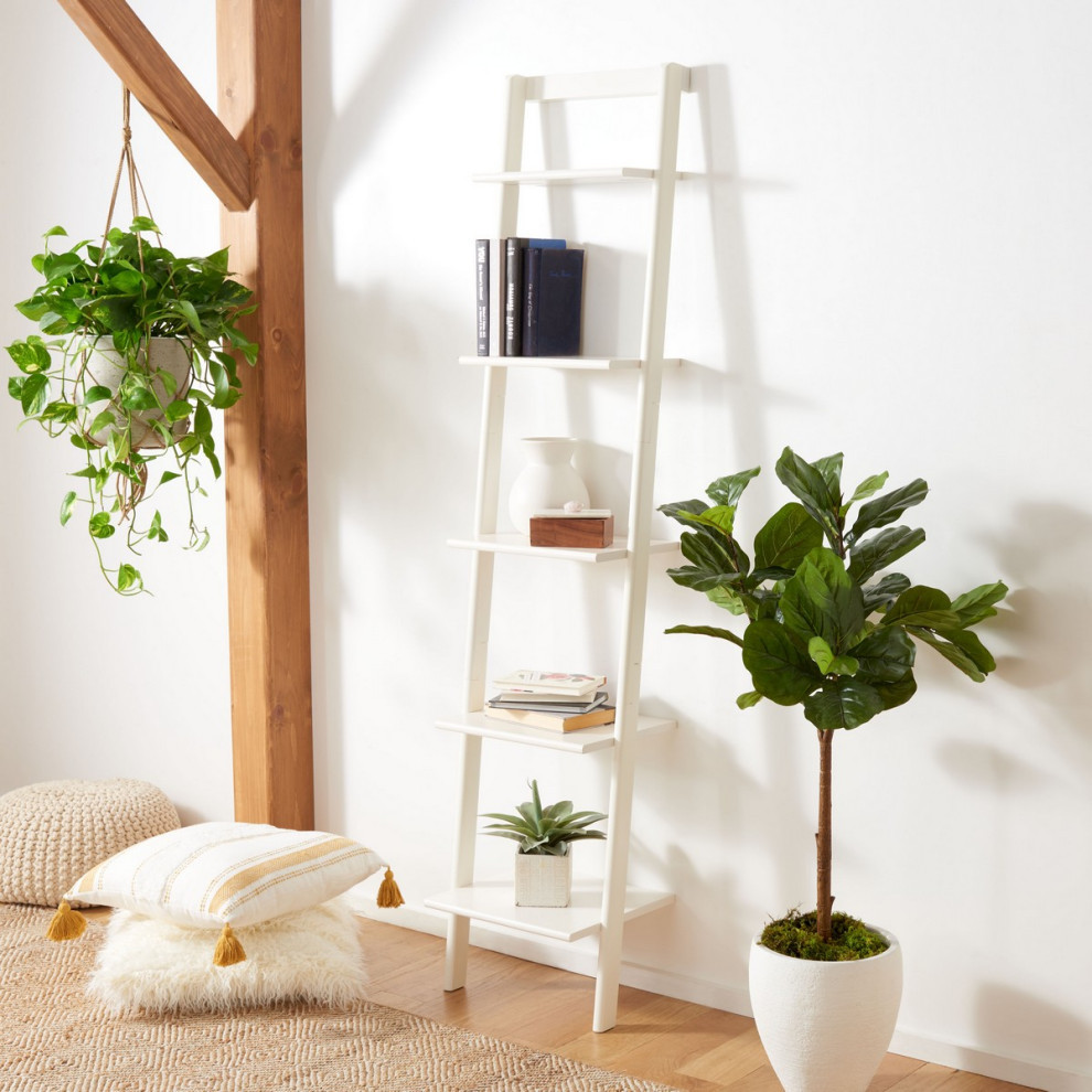 Susi 5 Tier Leaning Etagere/Bookcase White   Modern   Bookcases   by Virgil Stanis Design  Houzz