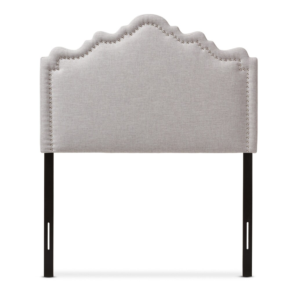 Nadeen Modern and Contemporary Greyish Beige Fabric Twin Size Headboard   Greyish Beige