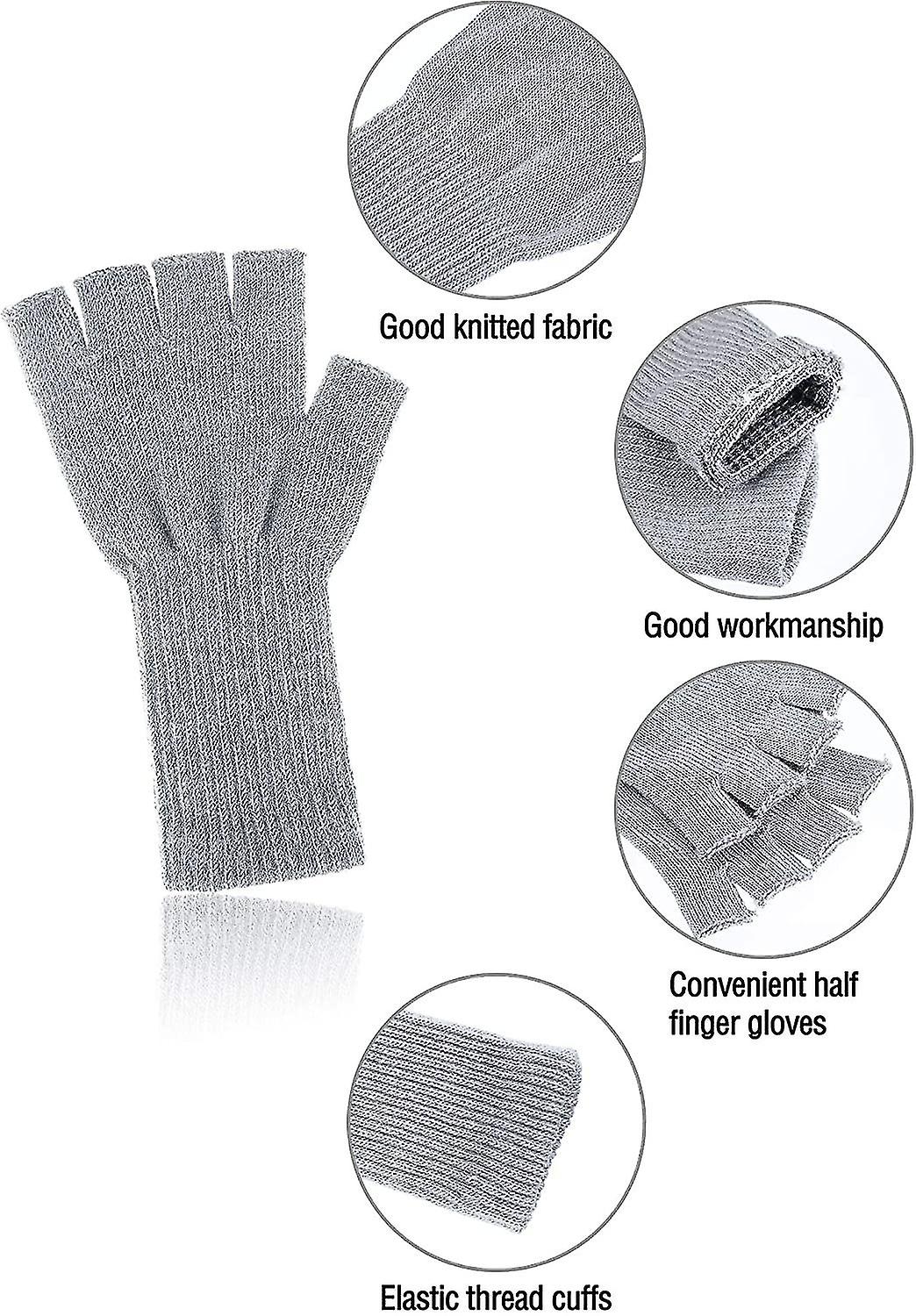 4 Pairs Kids Long Half Fingerless Gloves Knitted Arm Warmers Winter Long Half