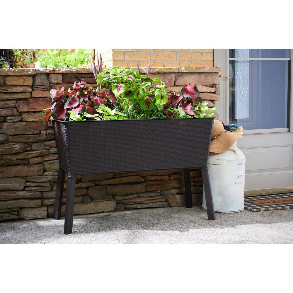 Vigoro 44.5 in. W x 15.25 in. H Easy Grow Elevated Resin Garden Bed Large 999-2201