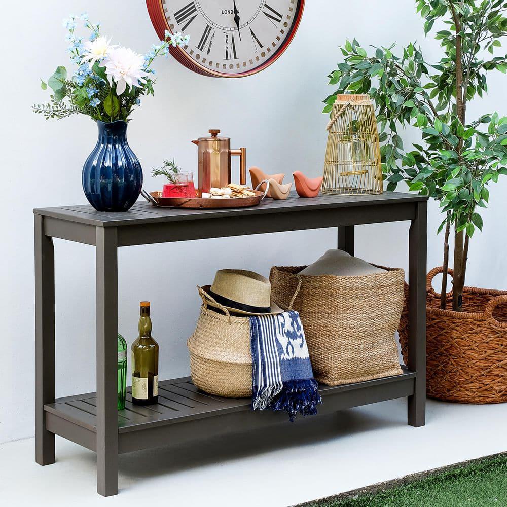 Cambridge Casual Braga Dark Gray Wood Outdoor Side Table