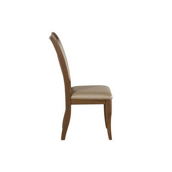 Acme 71767 Harald Side Chair (Set 2)  Beige PU   G...