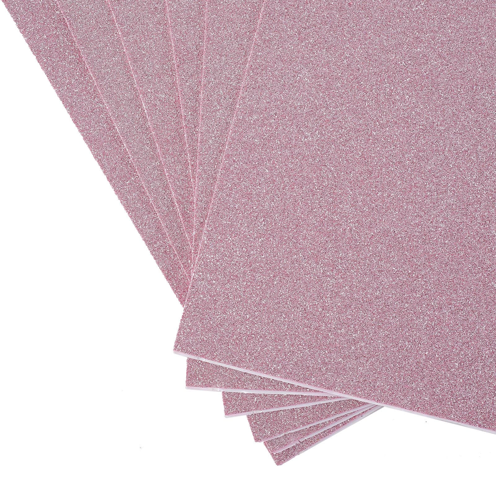 10 Pack Pink Self-Adhesive Glitter DIY Craft Foam Sheets 12