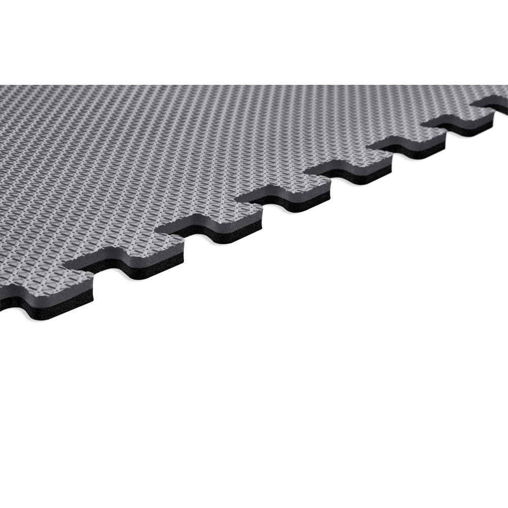 Norsk GrayBlack 24 in. x 24 in. EVA Foam Truly Reversible Interlocking Tile (24-Tile) 240651_4