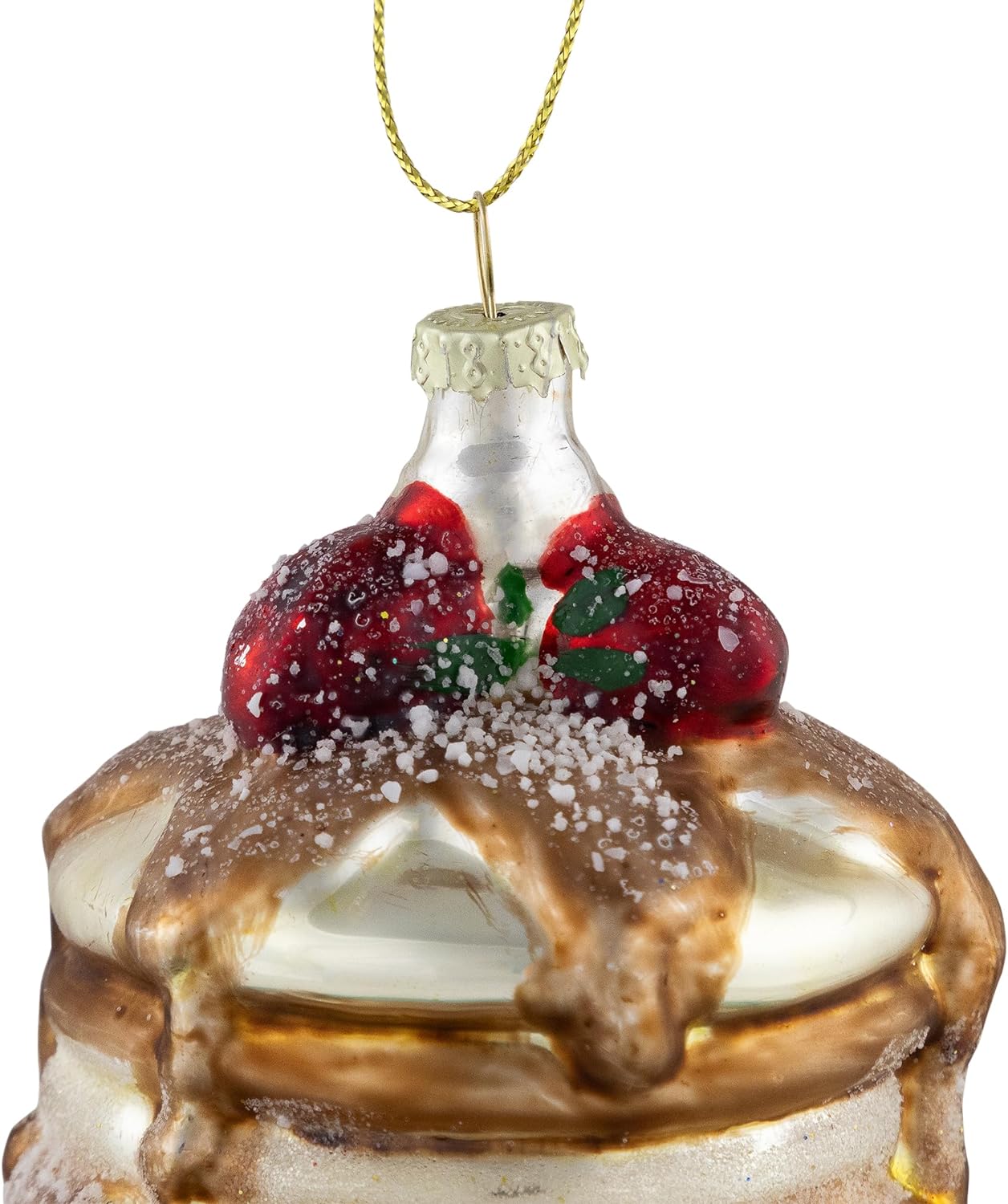 3.5 Strawberry Pancake Glass Ornament Set Of 6