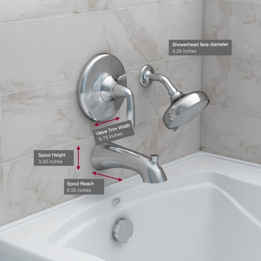 KOHLER Willamette Single-Handle 3-Spray Tub and Shower Faucet in Polished Chrome (Valve Included) R99903-4G-CP