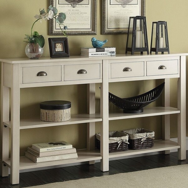 Acme Furniture Galileo Cream Wood Console Table