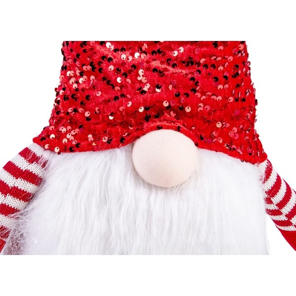 Gnome with Red Hat and Telescopic Legs Fabric Christmas Decoration