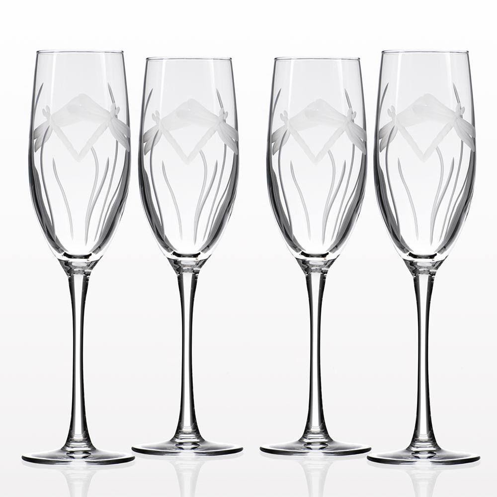 Rolf Glass Dragonfly 8 oz. Clear Champagne Flute (Set of 4) 206455-S4