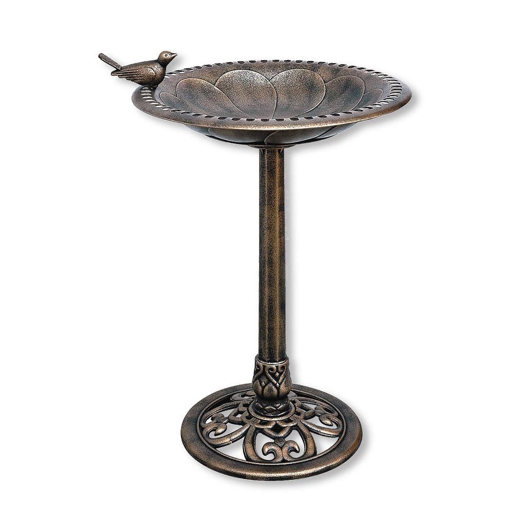 BACKYARD EXPRESSIONS PATIO · HOME · GARDEN Backyard Expressions 29 in. Bronze Resin Pedestal Birdbath 912449