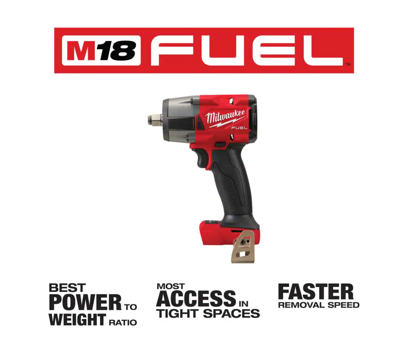 Milwaukee 2962-20-49-66-7024 M18 FUEL GEN-2 18V Lithium-Ion Mid Torque Brushless Cordless 1/2 in. Impact Wrench with Socket Set (8-Piece)