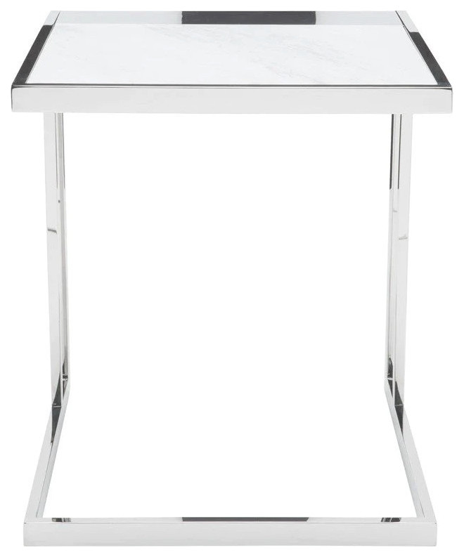 Cillian White Marble Side Table   Contemporary   Side Tables And End Tables   by V.S.D Furniture  Houzz