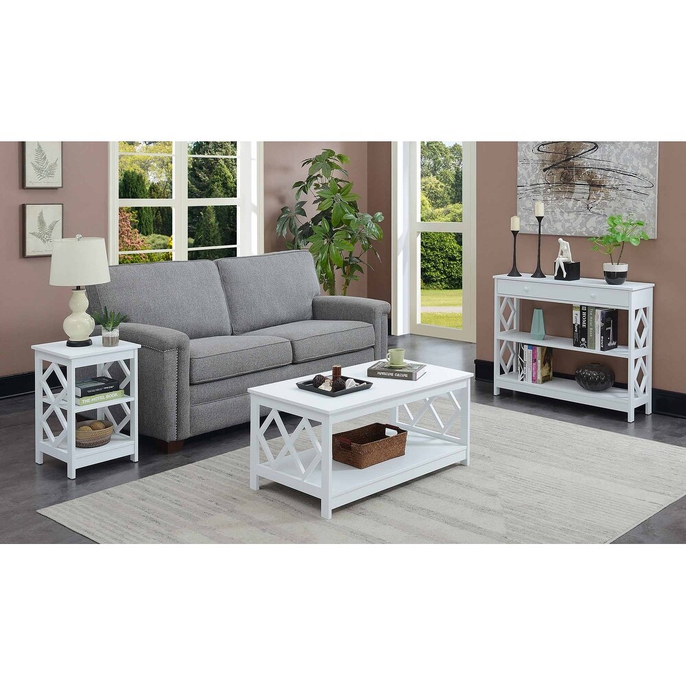 Convenience Concepts Diamond Coffee Table with Shelf