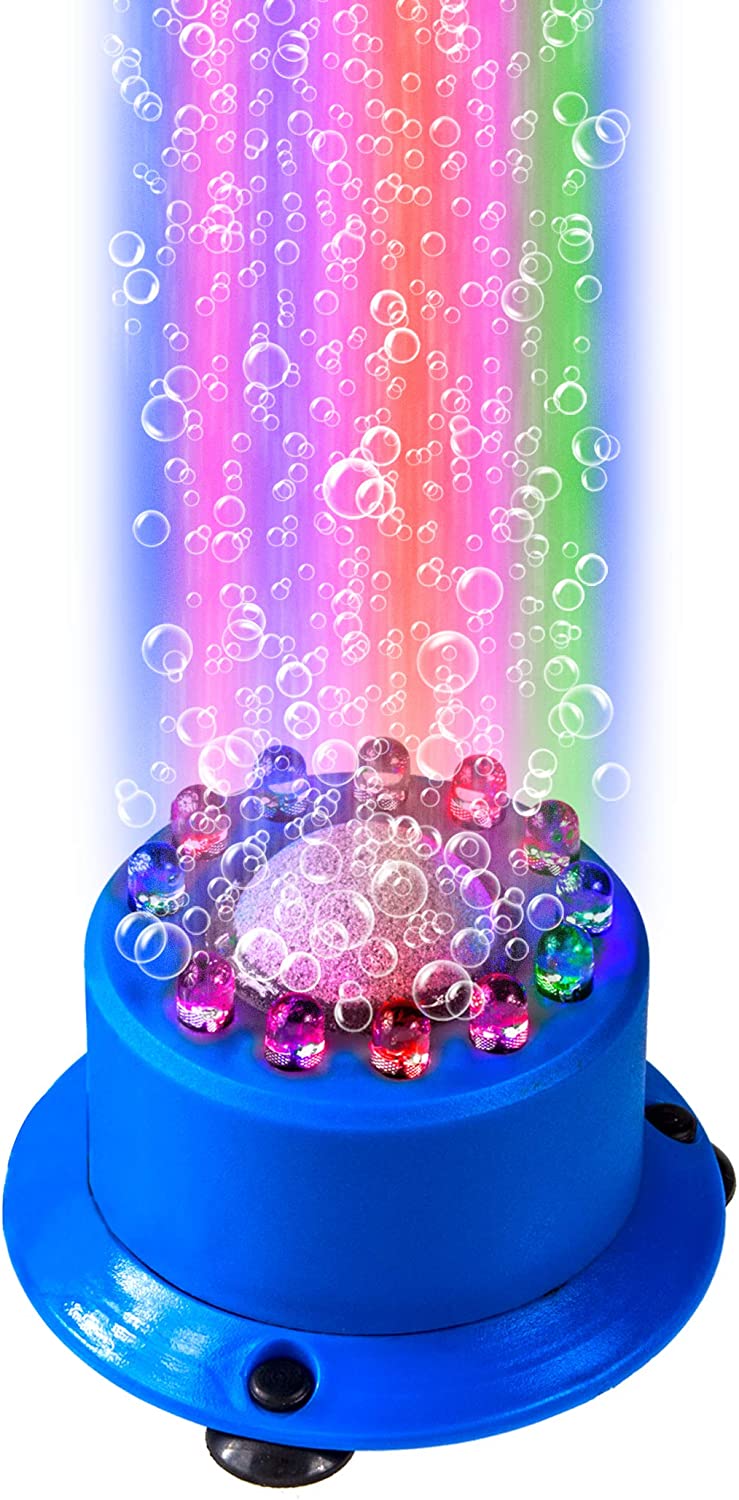 Penn-Plax Cascade Multi-Colored Rainbow LED Air Stone – Great Bubbler For Freshwater and Saltwater Aquariums – 2.5” Diameter