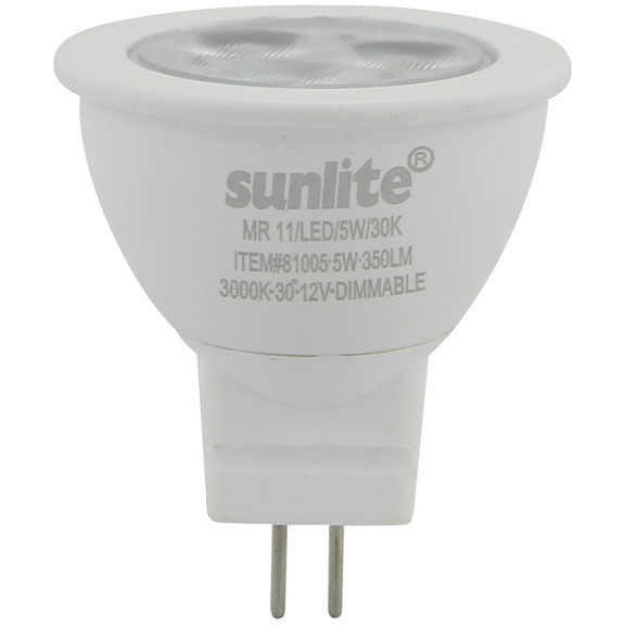 Sunlite 81005 SU Mr11/Led/5W/30K 12V Gz4 Base 30  ...