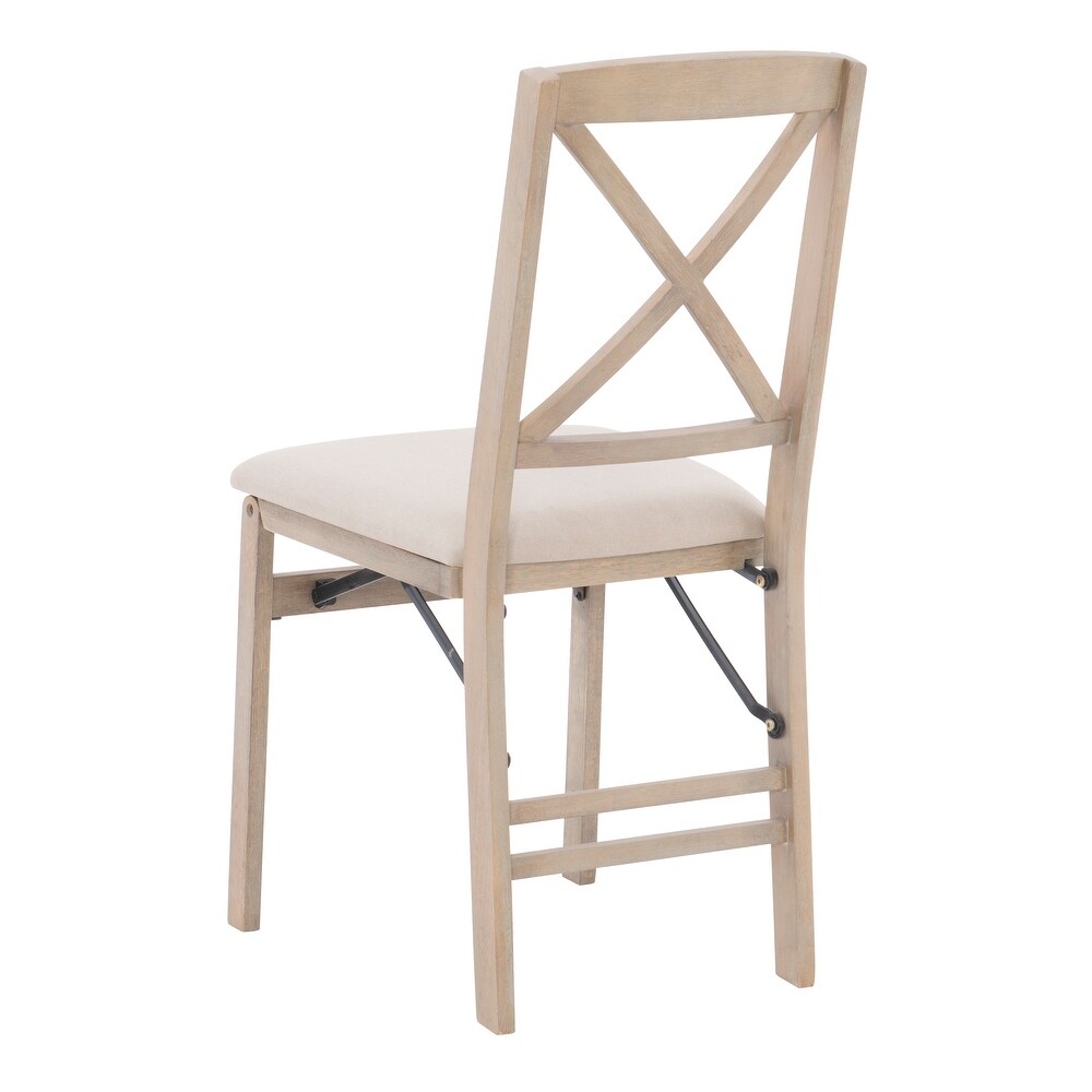 Lesvos X Back Grey Wash Folding Side Dining Chair (Set of 2)