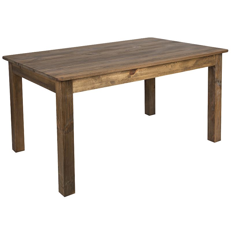 Emma and Oliver 60 x 38 Rectangular Antique Rustic Solid Pine Farm Dining Table