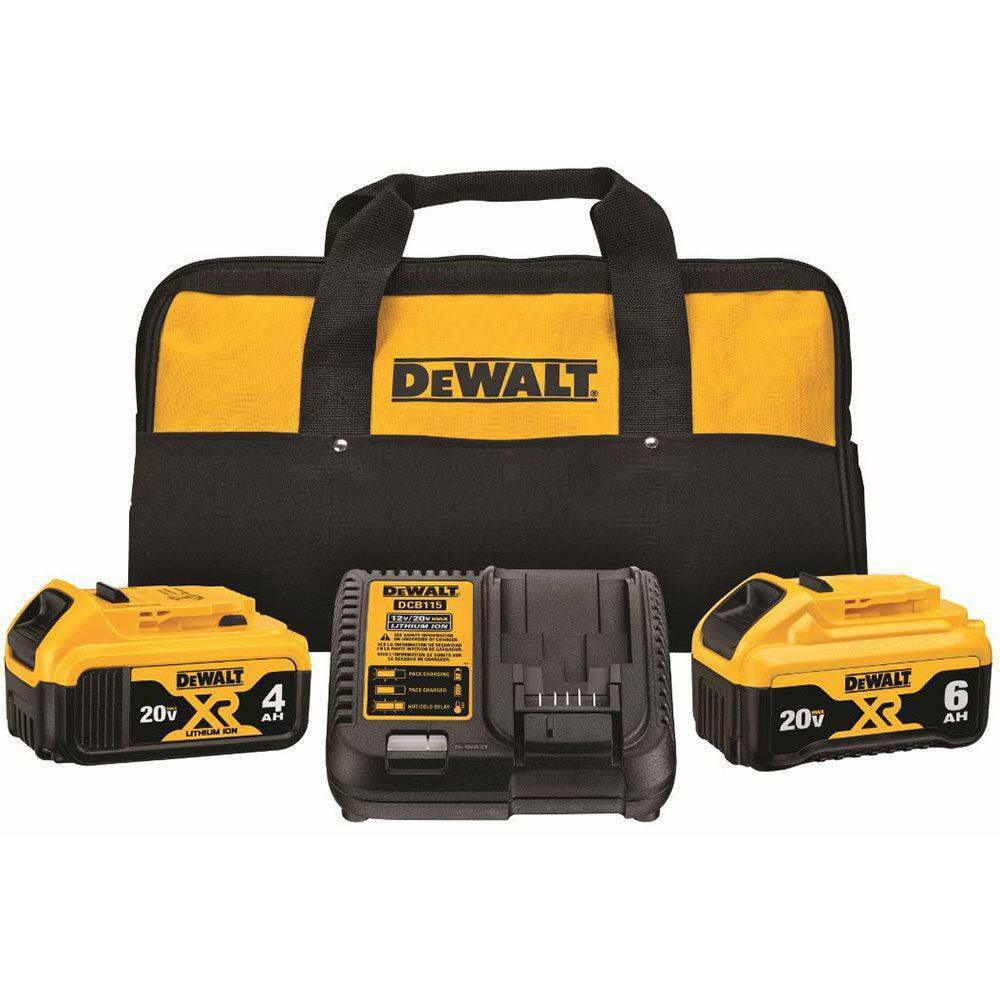 DW 20V MAX XR Premium Lithium-Ion 6.0Ah and 4.0Ah Starter Kit DCB246CK