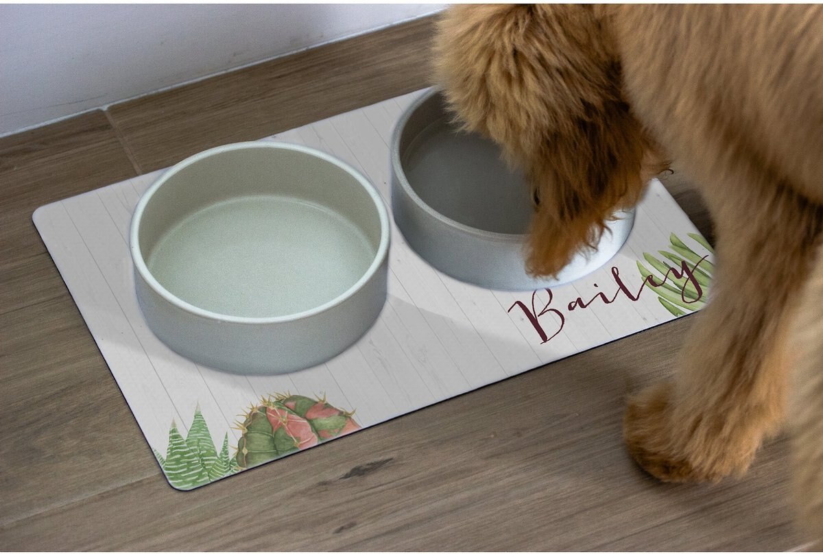 904 Custom Cactus Personalized Dog and Cat Placemat