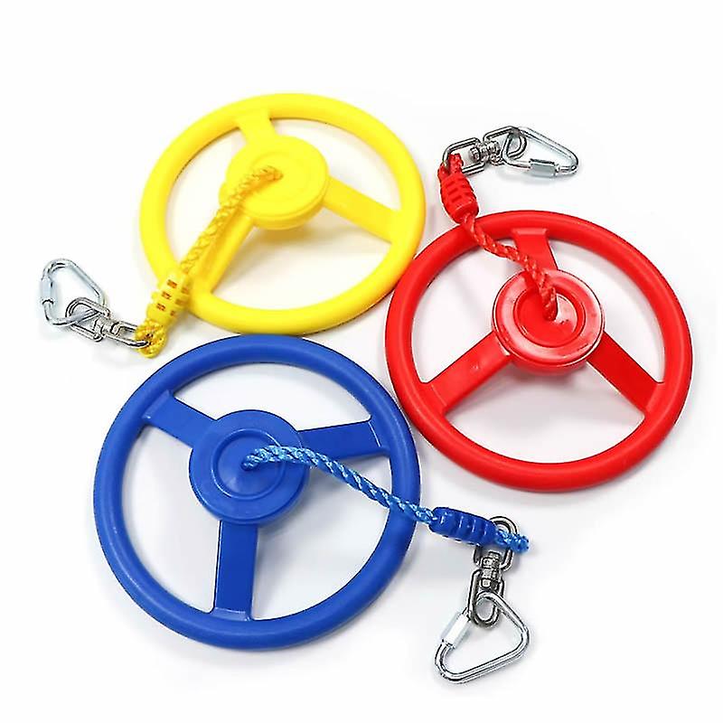 Outdoor Indoor Shaking Hands Climbing Sports Swing Ninja Wheel Set Accessories Children#39;s Swing Ring Steering Wheel With Rope