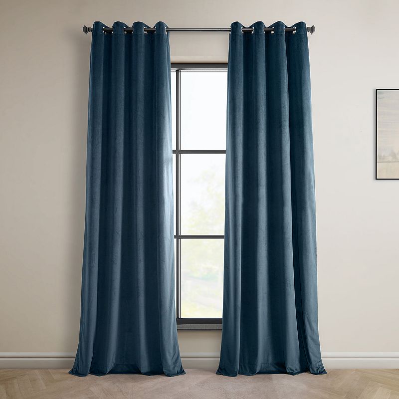 EFF Heritage Plush Velvet Grommet Window Curtain