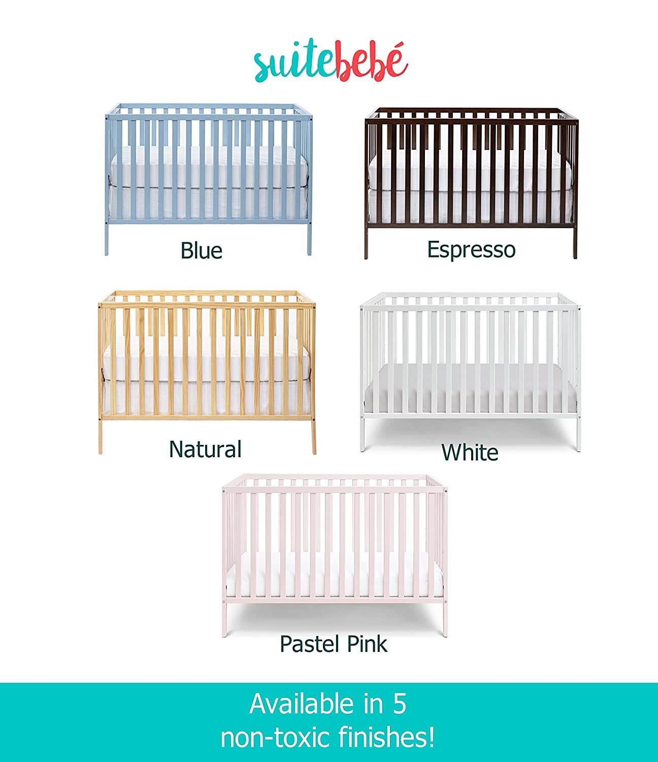 YELROL Palmer 3 in 1 Convertible Crib - Quick Ship  Espresso