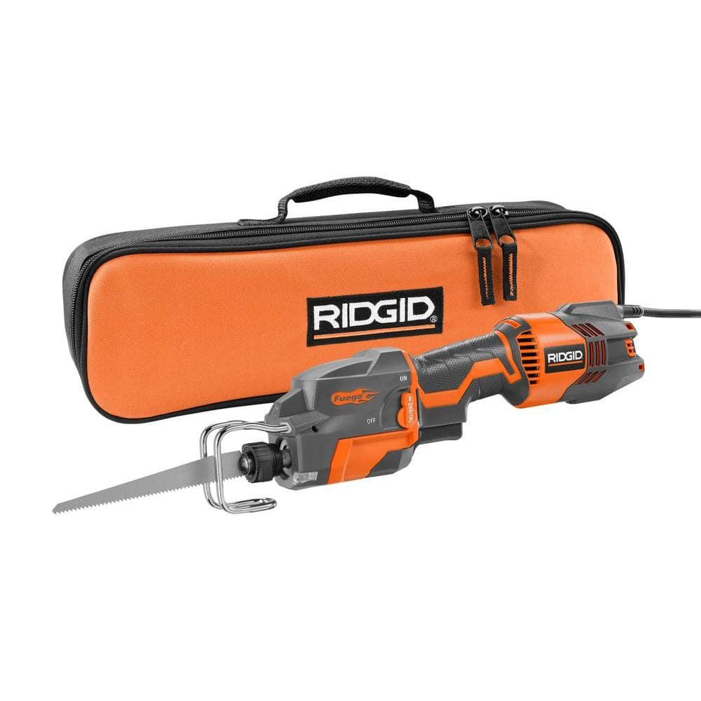 RIDGID Thru Cool 6 Amp Corded 1-Handed Orbital Reciprocating Saw Kit R3031