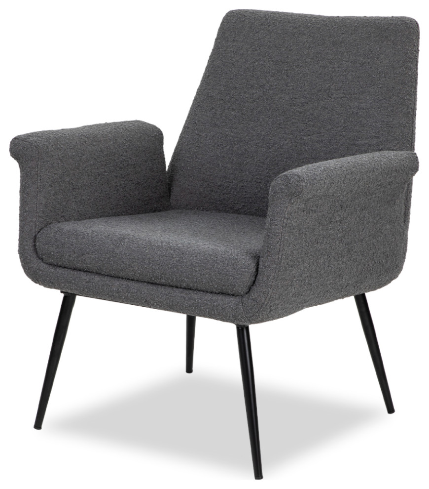 Dark Gray Boucl√© Occasional Chair  Liang  ampEimil Fiore   Midcentury   Armchairs And Accent Chairs   by Oroa   Distinctive Furniture  Houzz