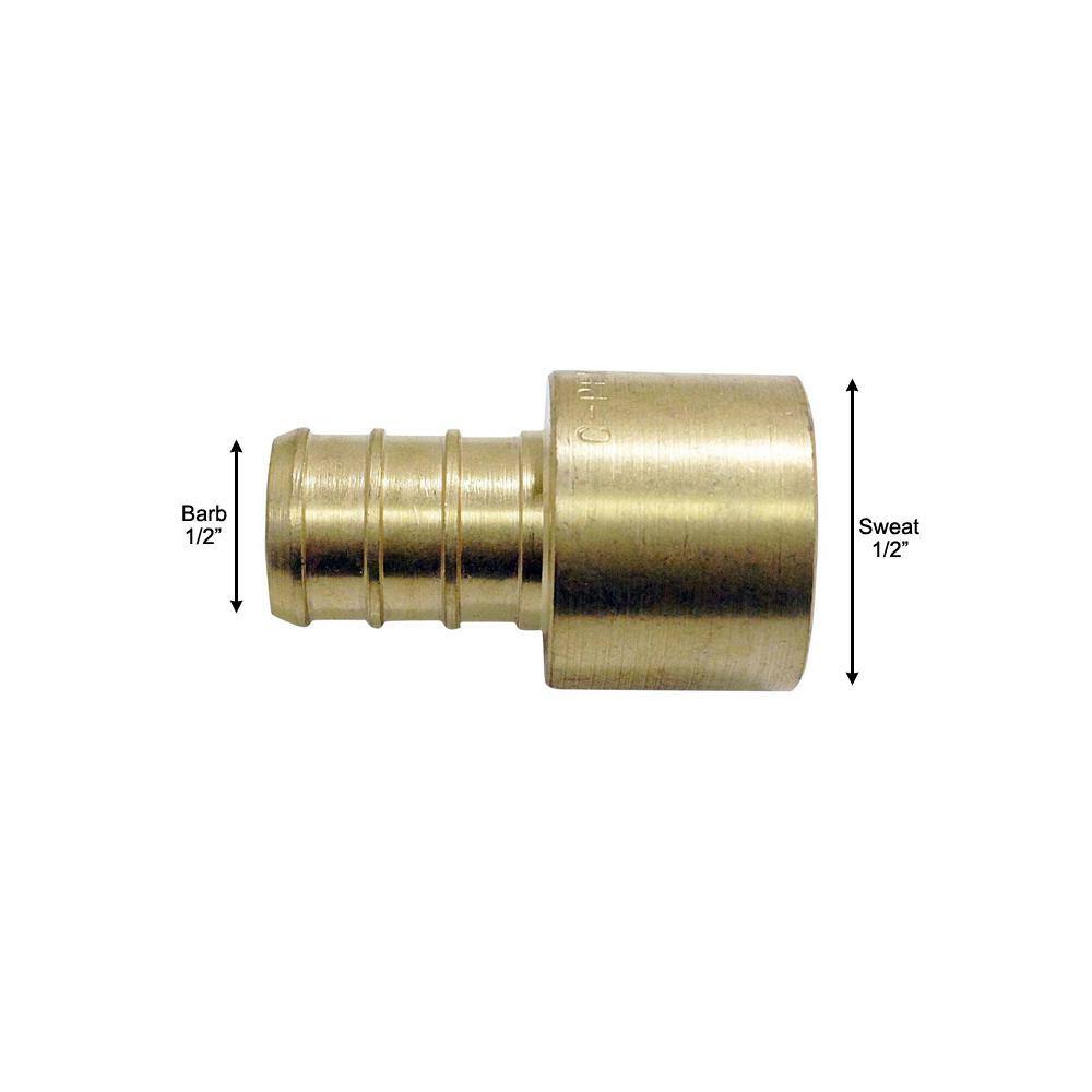 Apollo 12 in. Brass PEX-B Barb x 12 in. Female Copper Sweat Adapter APXFS1212