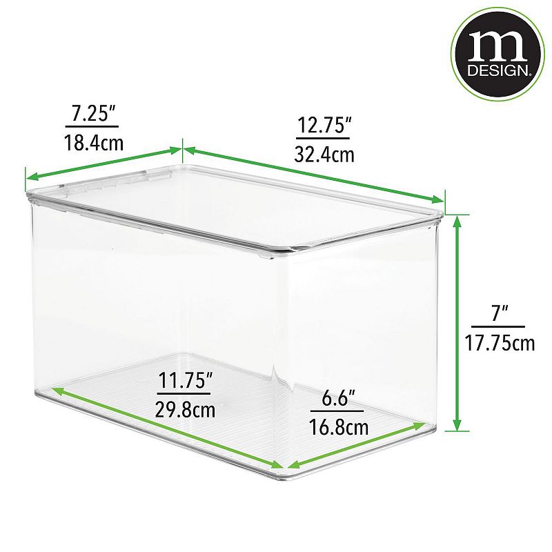 mDesign Plastic Stackable Toy Storage Container Box， Hinge Lid， 2 Pack