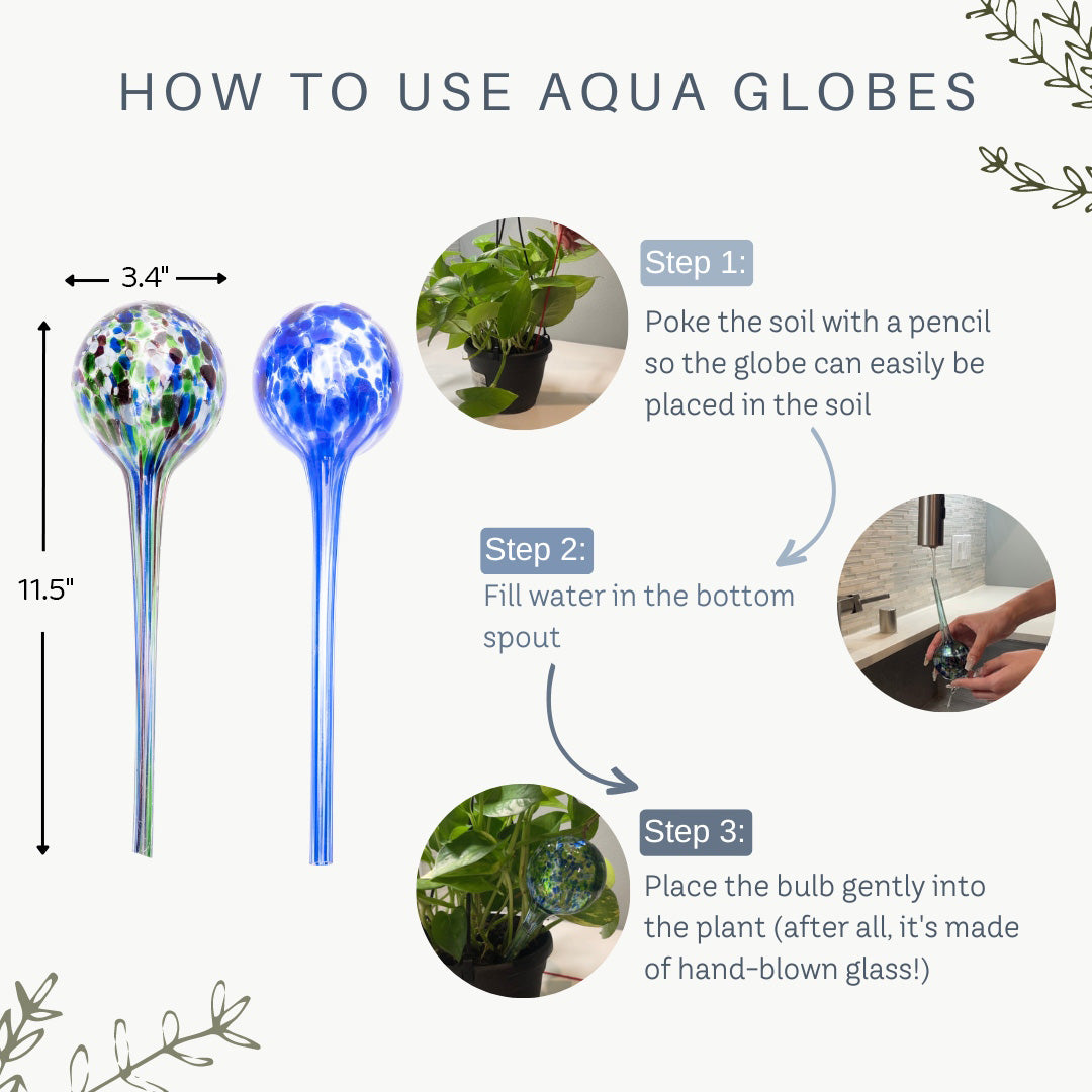 Aqua Globes For Plants - Aqua Plant Watering Globes 2 Pack