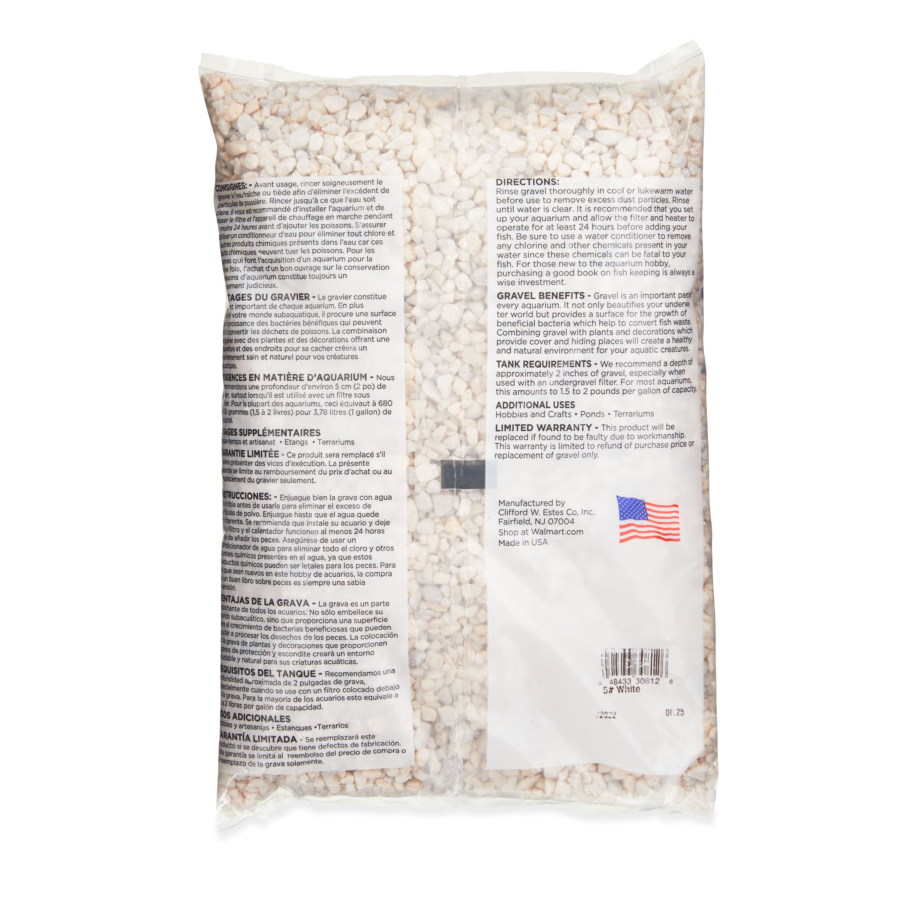 Aqua Culture Aquarium Gravel， White， 5 lb