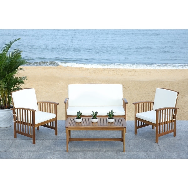 SAFAVIEH Outdoor Rocklin 4piece Conversation Patio Set