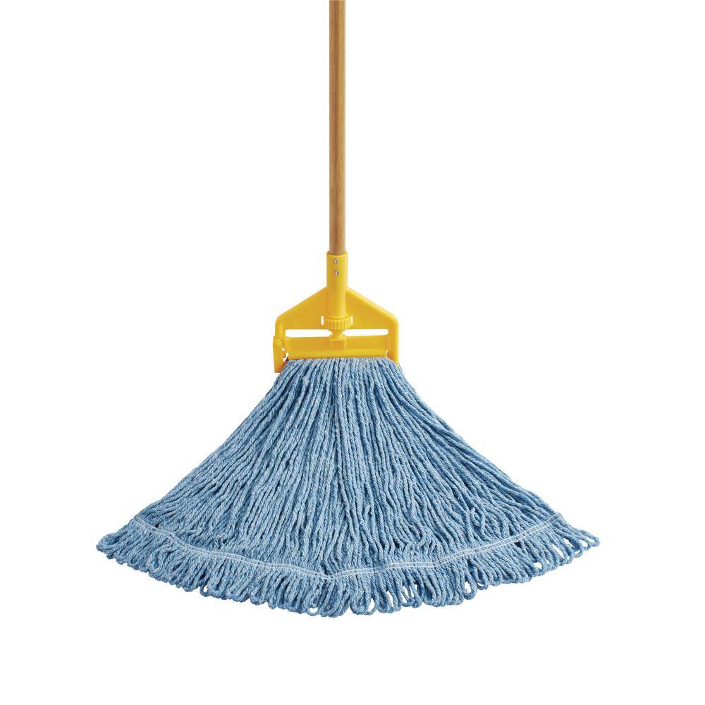 Rubbermaid Commercial Products 6 in. 24# Cotton Wet String Mop WITH Wave Brake 35 qt. Mop Bucket and Wringer Combo 1974341-WB