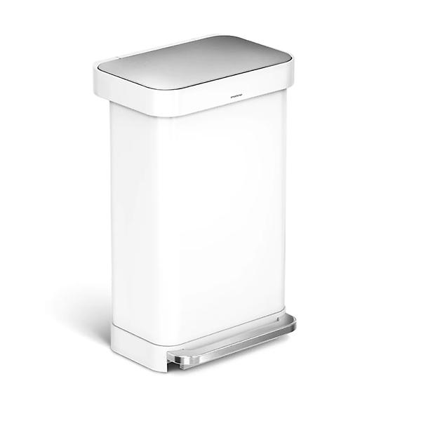 simplehuman Stainless Steel 12 gal Rectangular Trash Can with Liner Pocket